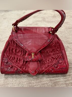Vintage Isabella Fiore Red Leather Top-Handle Women's Bag